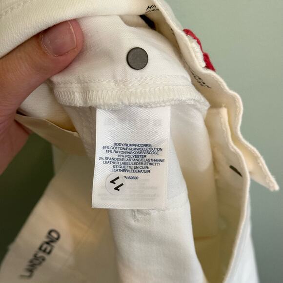 Lands End Jeans Womens 16 White Denim High Rise Straight Leg Ankle Stretch NEW - Picture 12 of 12